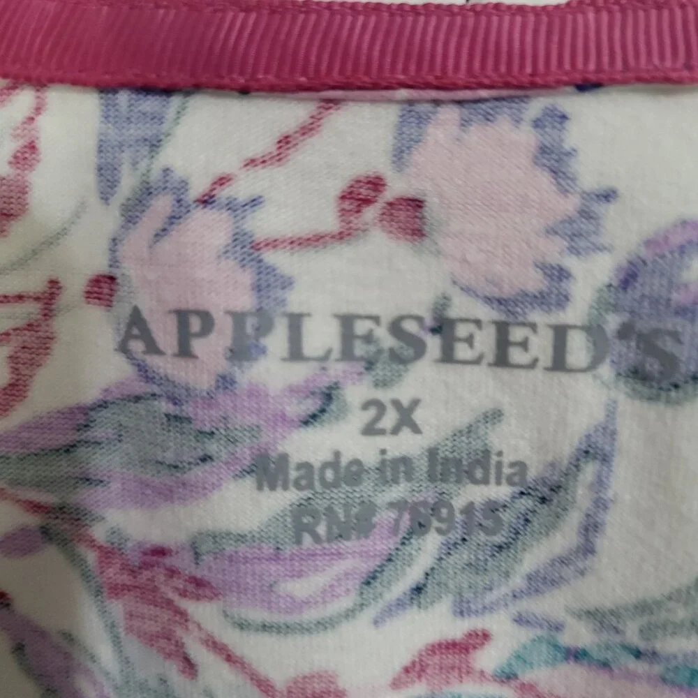 Appleseed's Women's 2XL Long Sleeve Shirt Floral Print Cottagecore Mature - Picture 3 of 6
